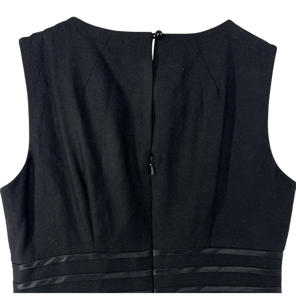 Banana Republic Black Wool Silk Trim Sleeveless Sheath Dress‎ Size 2 Stretch - Picture 6 of 10